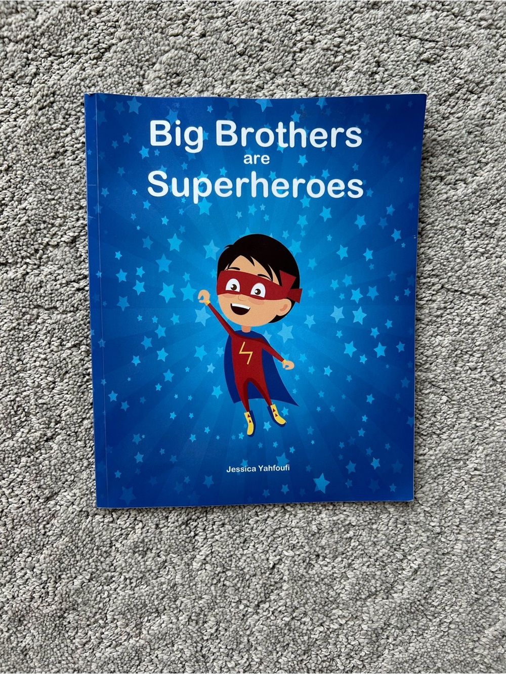 Kids Blue Superhero Book - "Big Brothers are Superheroes"